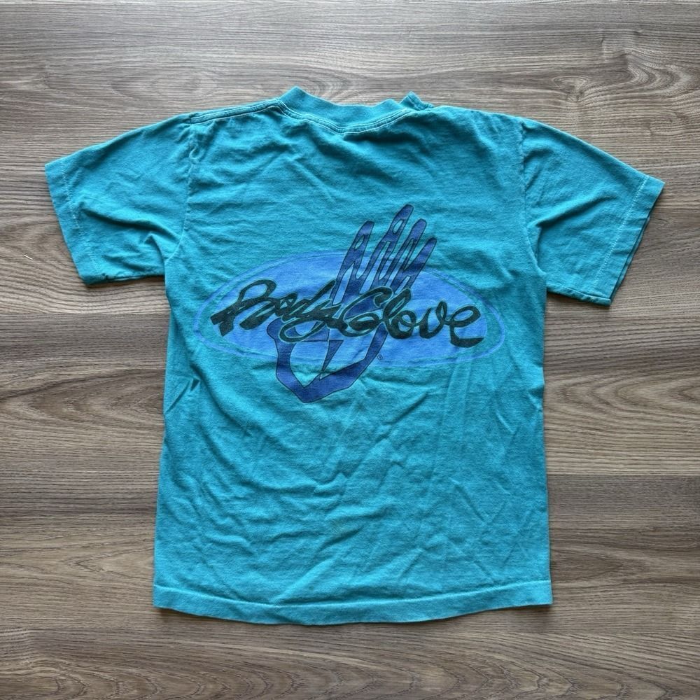 Vintage 90s Body Glove T-Shirt Blue Single Stitch Double Sided USA Surf Skate S